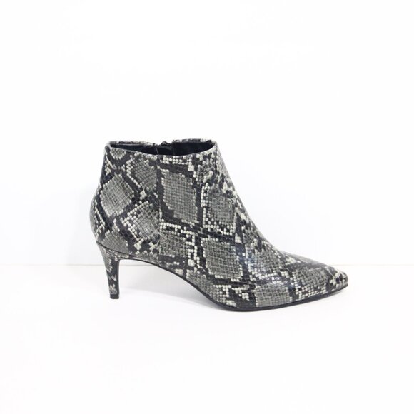 Ann Taylor Kitten Heel Booties sz 8 Women Faux Leather Boots snakeskin print - Picture 2 of 10
